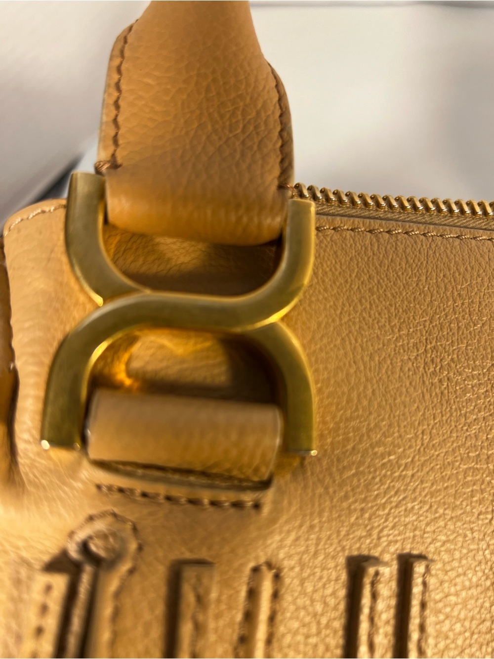 Chloe mini Marcie bag. Leather Satchel with Gold Hardware - Picture 7 of 16